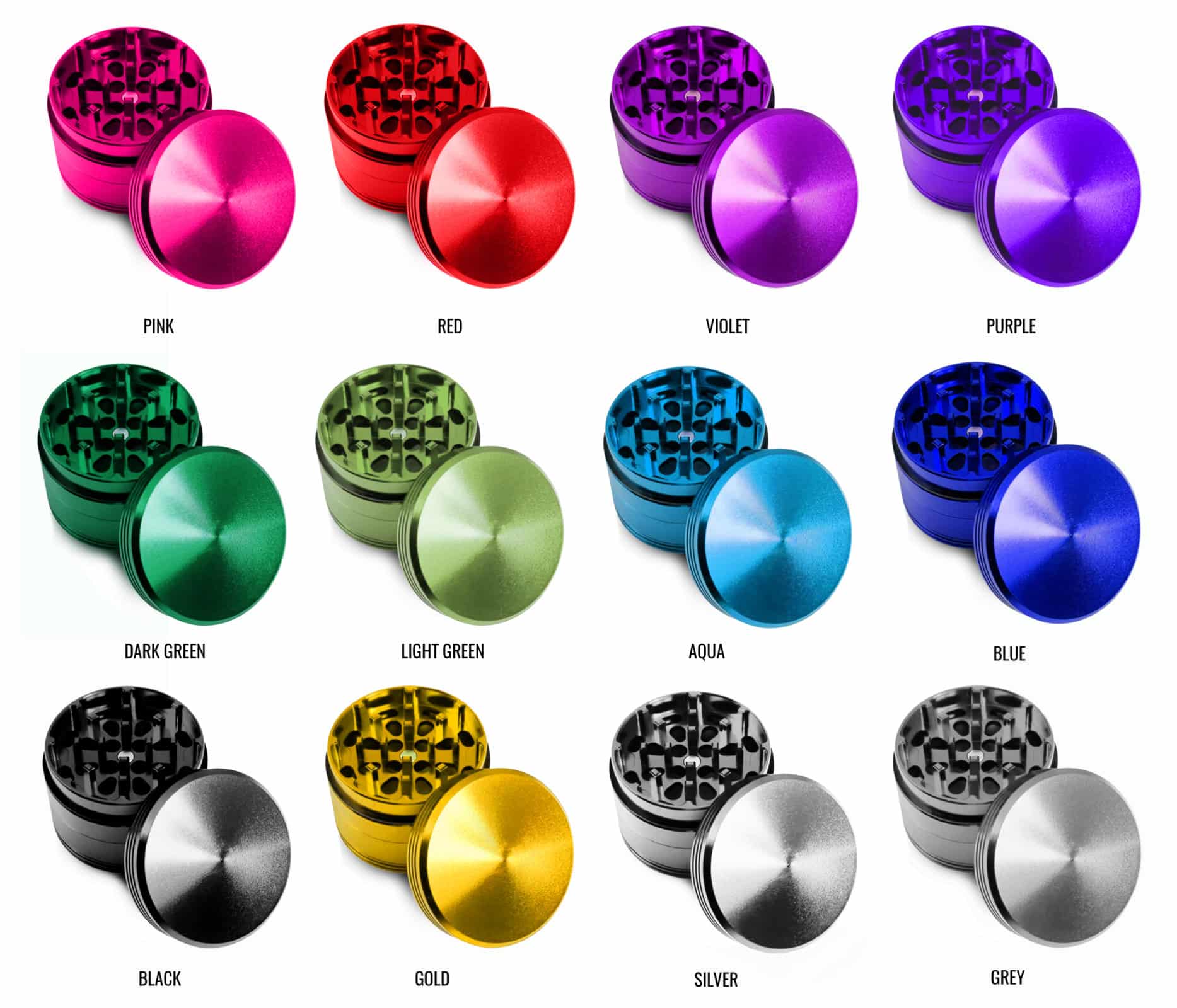 custom colorful smell proof cannabis aluminum grinders