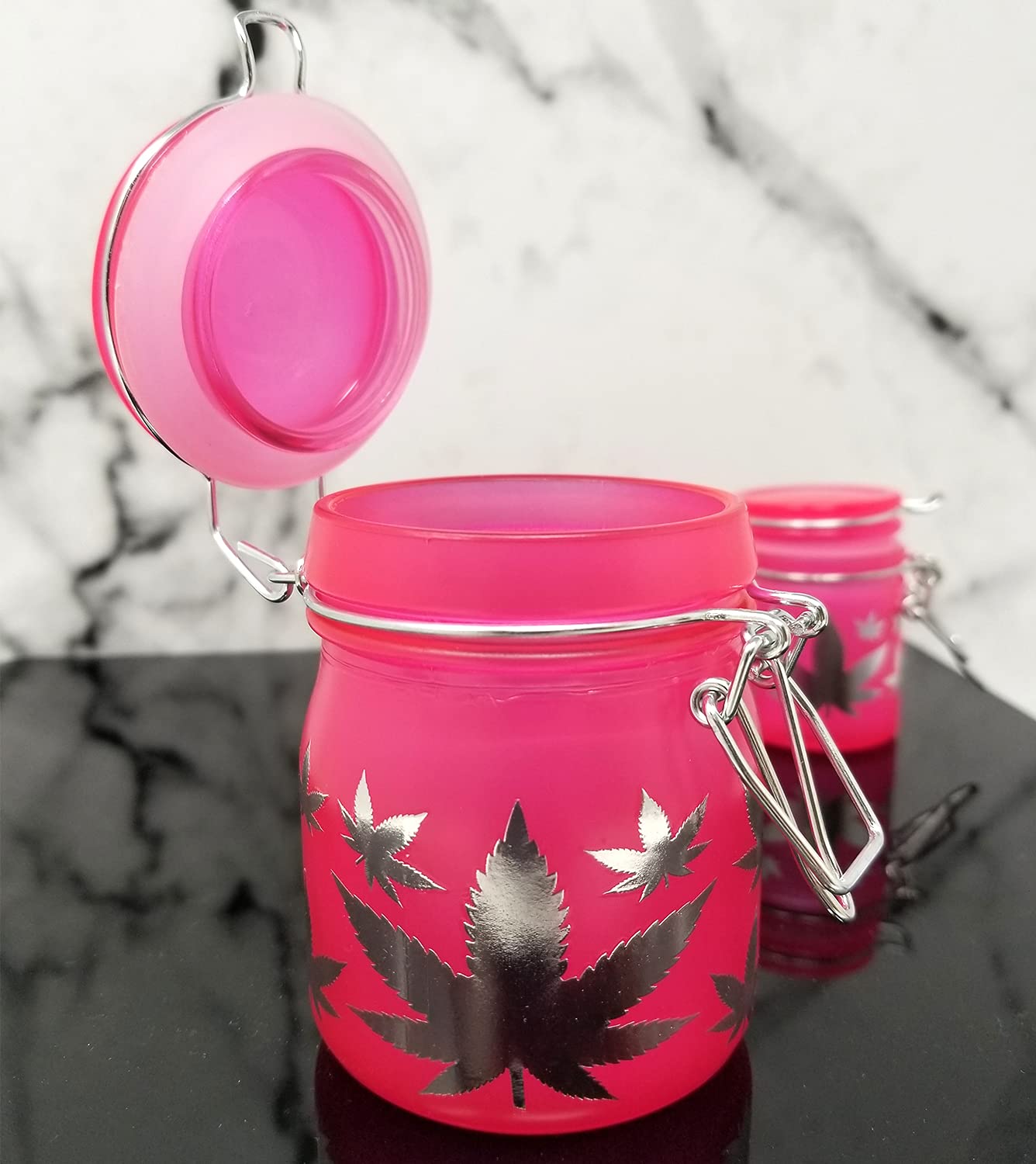 custom frosted glass stash flower jars
