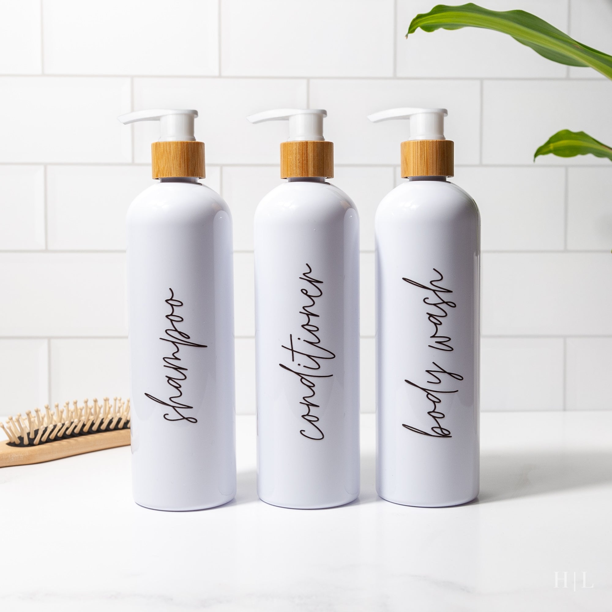 cute shampoo and conditioner bottles with pump