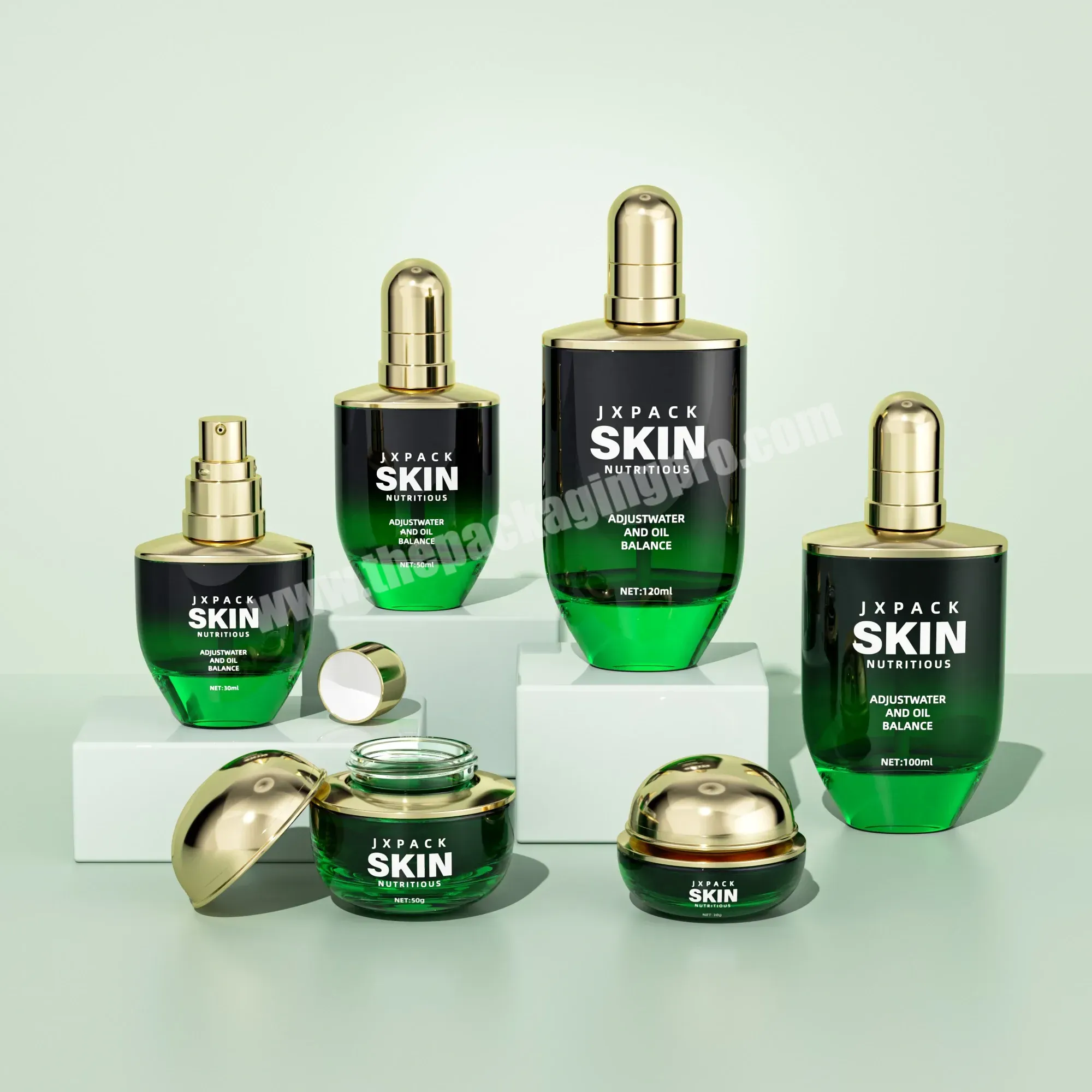 eco friendly glass cosmetic set packaging
