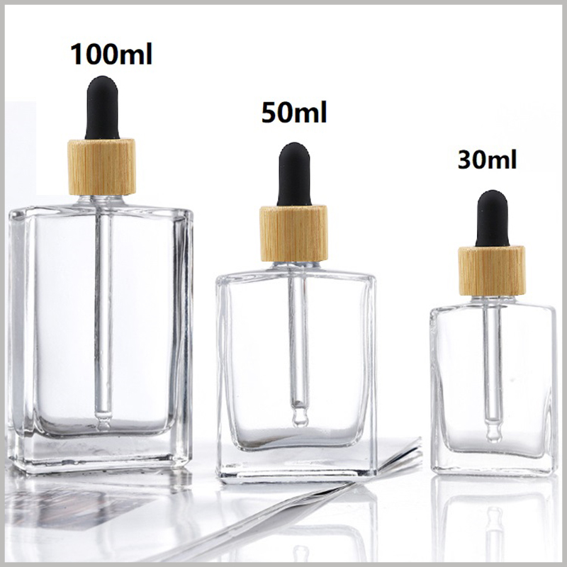 flat square glass bottle cosmetic packaging set new design