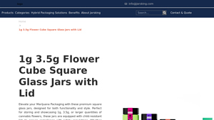 1g 3 5g flower cube square glass jars with lid