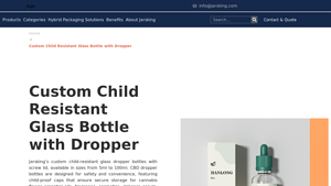 custom child resistant glass bottle with dropper