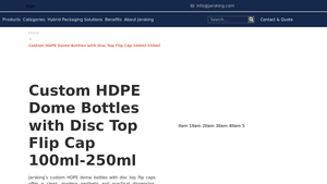 custom hdpe dome bottles with disc top flip cap 100ml 250ml