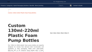 custom 130ml 220ml plastic foam pump bottles