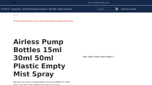 airless pump bottles 15ml 30ml 50ml plastic empty mist sprayl