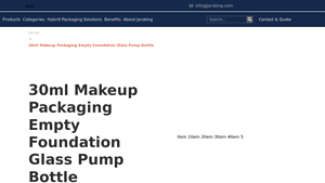 30ml makeup packaging empty foundation glass pump bottlel