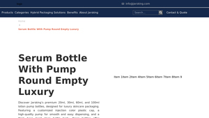 serum bottle with pump round empty luxuryl