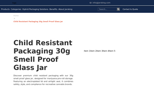 child resistant packaging 30g smell proof glass jar