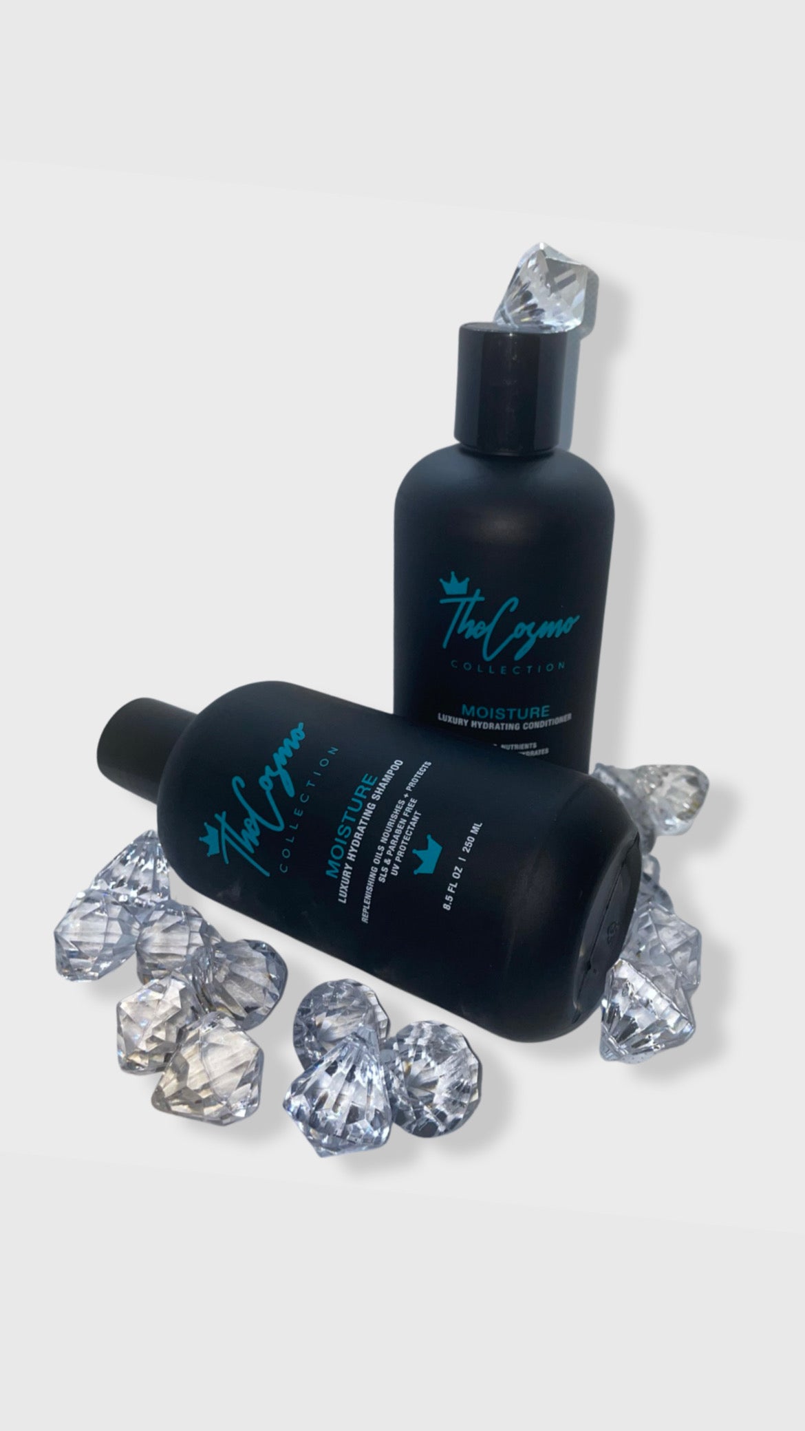 luxury shampoo and conditioner bottles