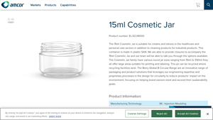skincare jar with replaceable inner core 15g 25g