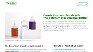 30ml glass dropper bottle thick bottom with custom finish