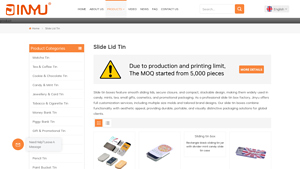 slim sliding lid tin cases for compact packaging solutions