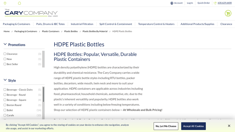 Custom HDPE plastic bottle