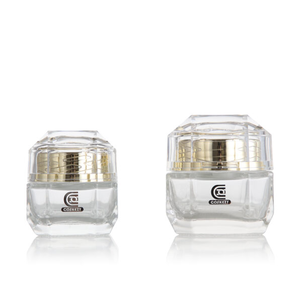Luxury Glass Cosmetic Container Skincare Cream Jar