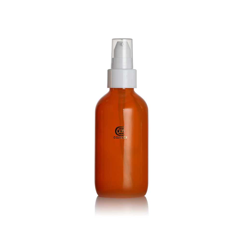 Orange & Amber Glass Pump Bottles for Skincare & Essential Oils - Image 2