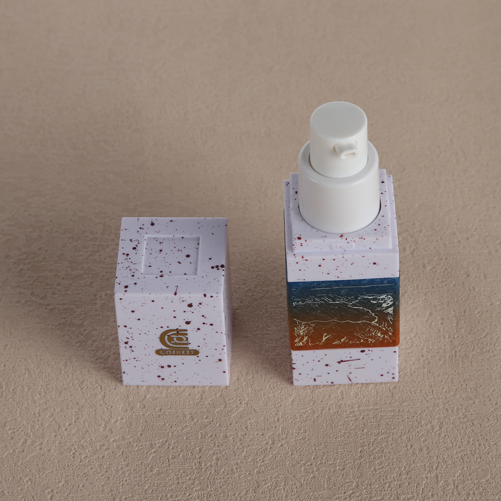 Refillable Glass Pump Bottles with Custom Pattern Printing 15ml 30ml Lotion Use Packaging - Imagen 6