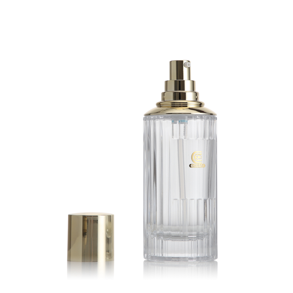 Luxury Vertical Striped Glass Lotion Bottles with Gold Lids — изображение 6