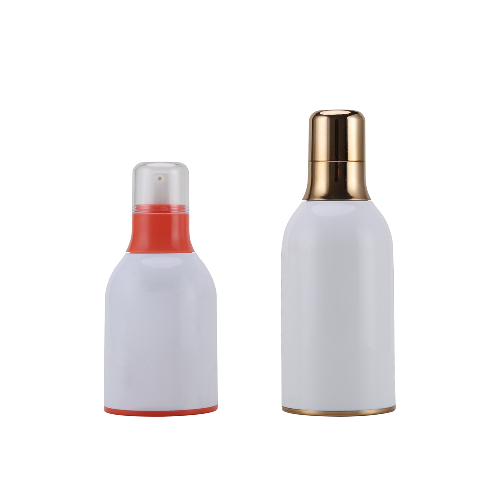 30ml 50ml Airless Pump Bottles White with Red and Gold Accent Vacuum Skincare Container - Image 2