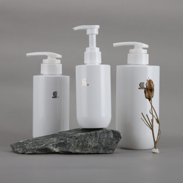 200ml 300ml 500ml Glossy White PET Bottle Plastic Lotion Packaging