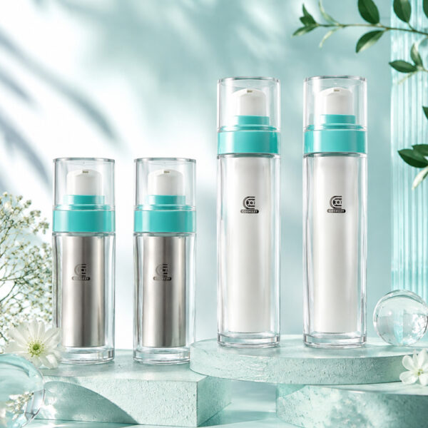 Empty Double Layer Cosmetic Glass Airless Pump Bottle