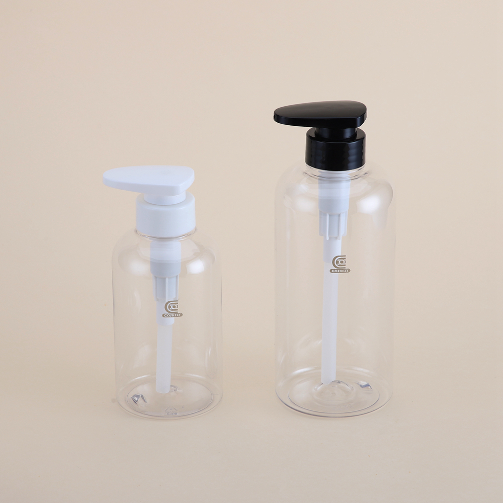 2 Sizes Clear PET Pump Bottles with Black or White Pumps for Hair Body Wash - Image 4