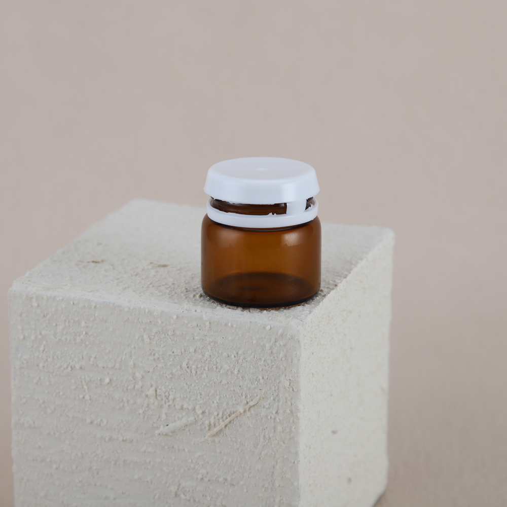 5ml 10ml 30ml Empty Amber Clear Glass Sample Vials with White Screw Caps - الصورة 5